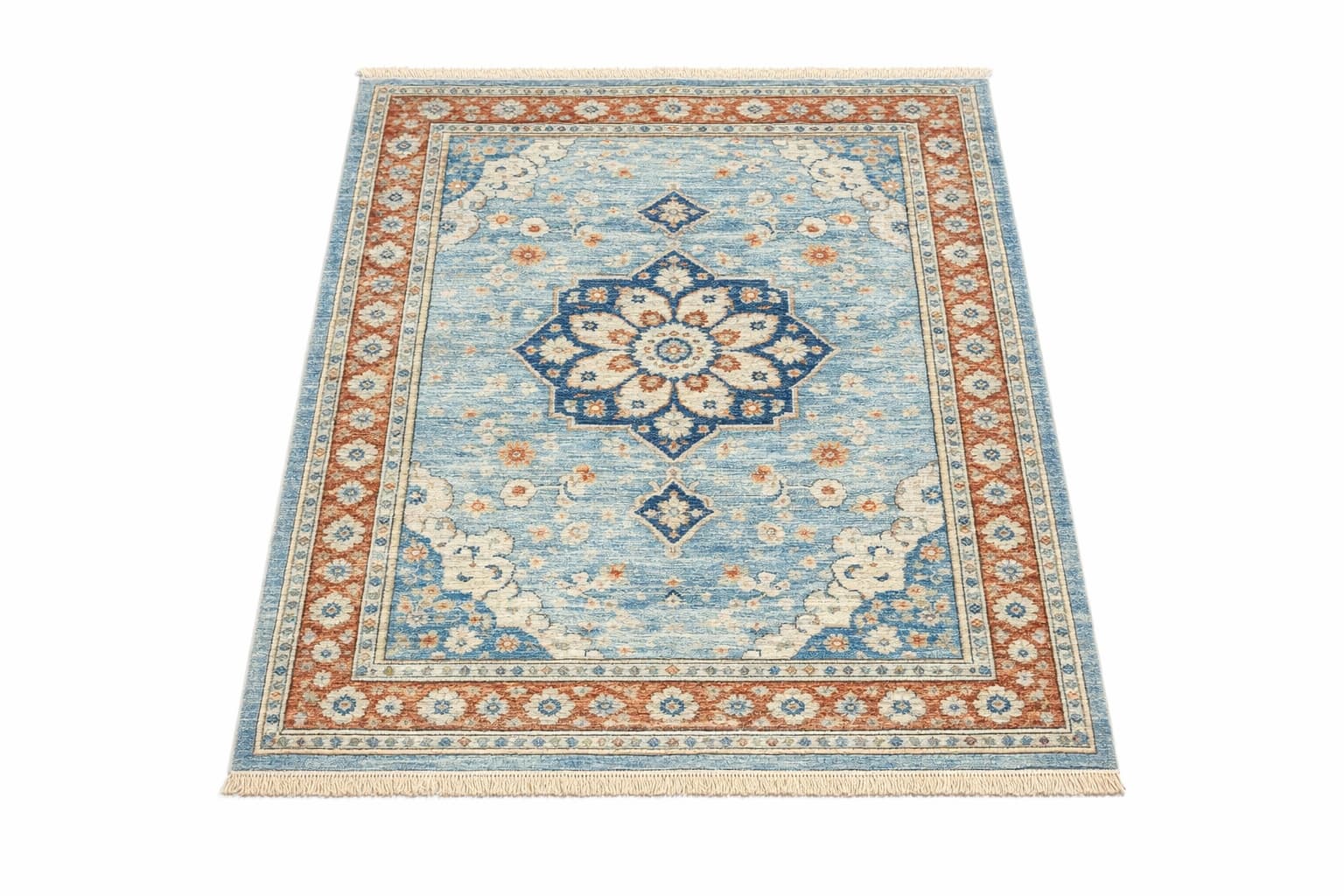 The same rug cleaned up and centered for a clearer online inventory presentation.